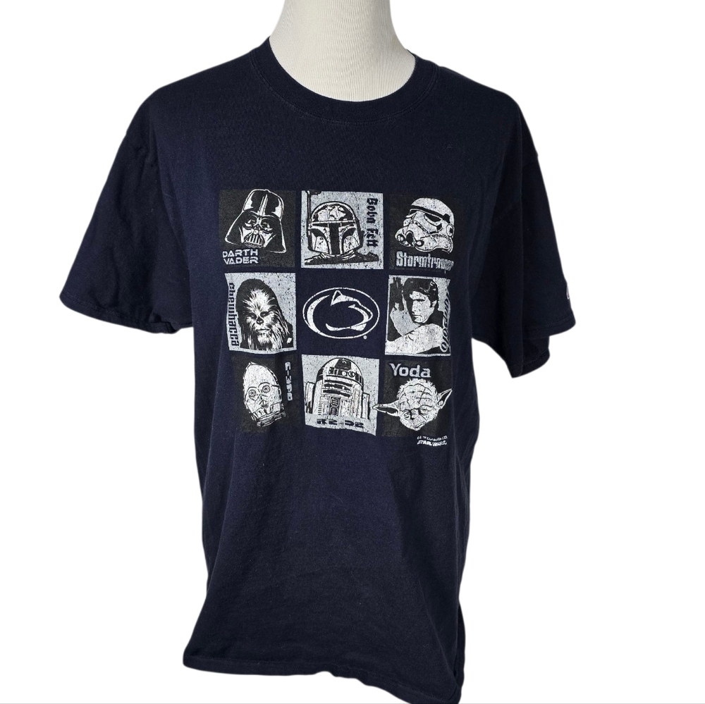 Champion Star Wars Navy Blue Size LARGE Graphic T-Shirt Short Sleeve Tee - Picture 1 of 6